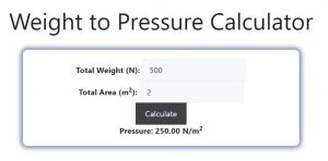 Weight to Pressure Calculator