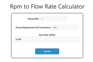 Rpm to Flow Rate Calculator