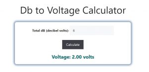 Db to Voltage Calculator