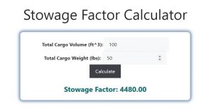 Stowage Factor Calculator