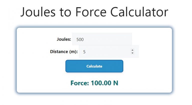 Joules To Force Calculator Savvy Calculator