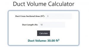 Duct Volume Calculator