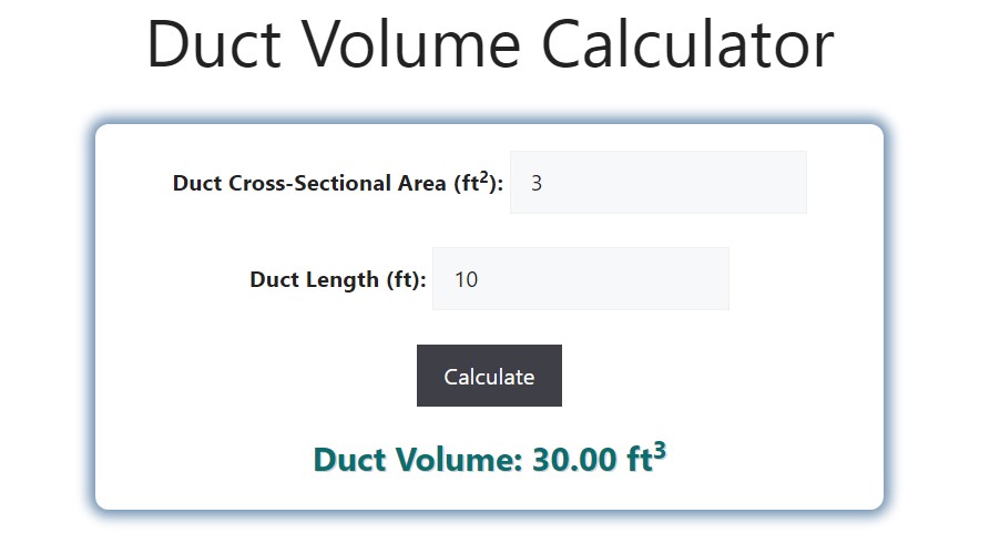 Duct Volume Calculator - Savvy Calculator