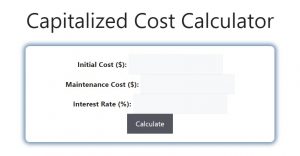 Capitalized Cost Calculator