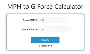 MPH to G Force Calculator