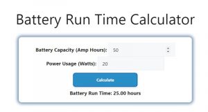 Battery Run Time Calculator