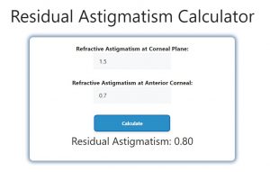 Residual Astigmatism Calculator