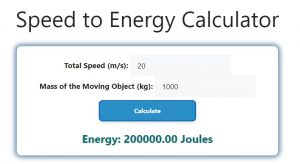 Speed to Energy Calculator