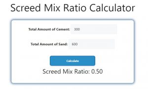 Screed Mix Ratio Calculator