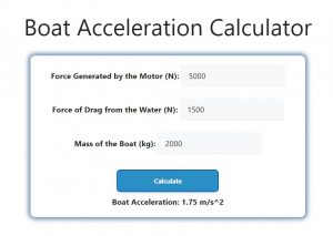 Boat Acceleration Calculator