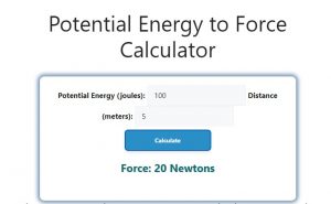 Potential Energy to Force Calculator