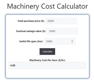 Machinery Cost Calculator