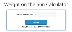 Weight on the Sun Calculator