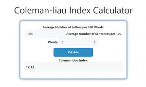 Coleman-liau Index Calculator