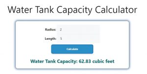 Water Tank Capacity Calculator