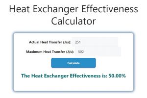 Heat Exchanger Effectiveness Calculator