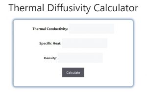 Thermal Diffusivity Calculator