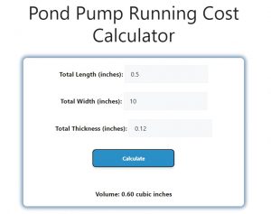 Pond Pump Running Cost Calculator