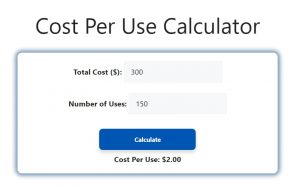 Cost Per Use Calculator