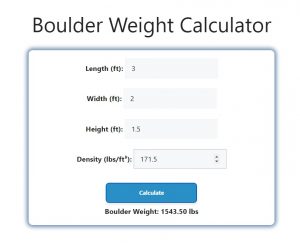 Boulder Weight Calculator