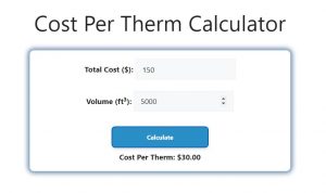 Cost Per Therm Calculator