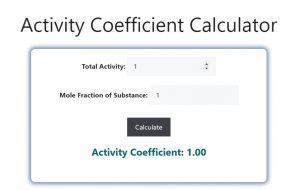 Activity Coefficient Calculator