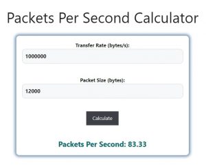 Packets Per Second Calculator