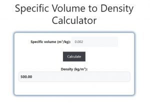 Specific Volume to Density Calculator