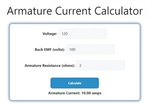 Armature Current Calculator