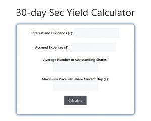 30-day Sec Yield Calculator