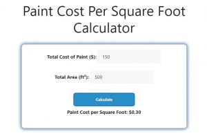 Paint Cost Per Square Foot Calculator