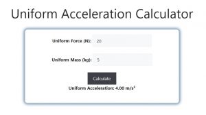 Uniform Acceleration Calculator