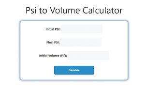 Psi to Volume Calculator