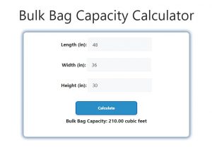 Bulk Bag Capacity Calculator