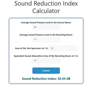 Sound Reduction Index Calculator