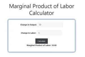 Marginal Product of Labor Calculator