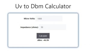 Uv to Dbm Calculator