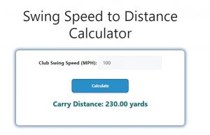 Swing Speed to Distance Calculator