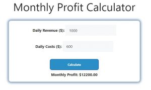 Monthly Profit Calculator