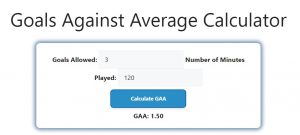 Goals Against Average Calculator