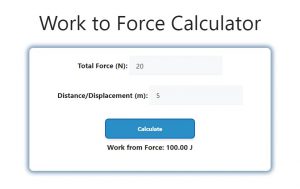 Work to Force Calculator