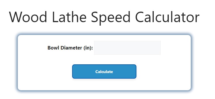 Wood Lathe Speed Calculator Savvy Calculator 0980