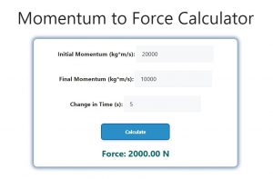 Momentum to Force Calculator