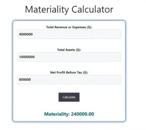 Materiality Calculator