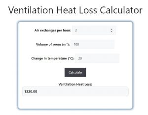 Ventilation Heat Loss Calculator