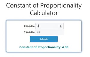 Constant of Proportionality Calculator