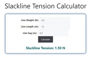 Slackline Tension Calculator