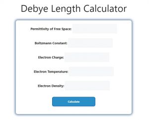 Debye Length Calculator