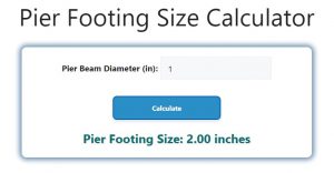 Pier Footing Size Calculator