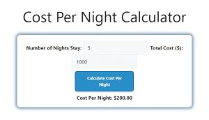 Cost Per Night Calculator